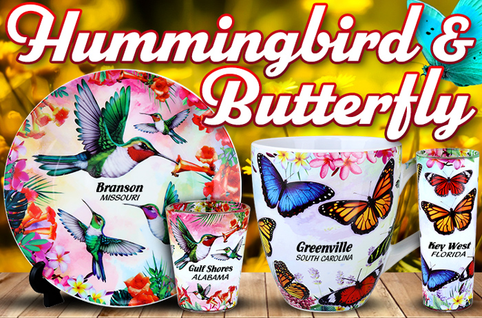 HUMMUNGBIRDS & BUTTERFLY